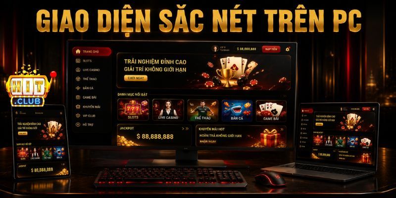 Giao diện sắc n&eacute;t khi tải HitClub PC